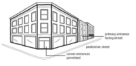 Figure 17-3-0504-D - illustration accompanying 17-3-0500 Pedestrian streets.
