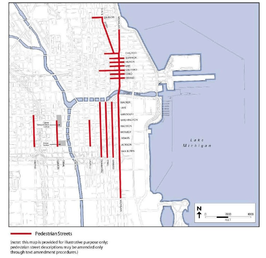 Figure 17-4-0503 - illustration accompanying 17-4-0500 Pedestrian streets.