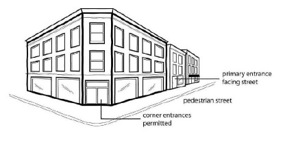 Figure 17-4-0504-D - illustration accompanying 17-4-0500 Pedestrian streets.