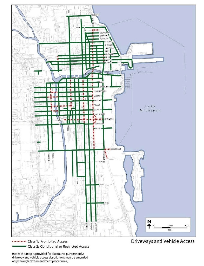 Figure 17-4-0703 - illustration accompanying 17-4-0700 Driveways and vehicle access.