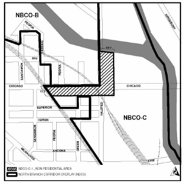 Figure 17-7-0403-C-1 - illustration accompanying 17-7-0400 North Branch Corridor Overlay District.