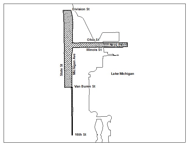 Figure 17-7-0560 - illustration accompanying 17-7-0560 Adult Use Cannabis Dispensary Exclusion Zone.
